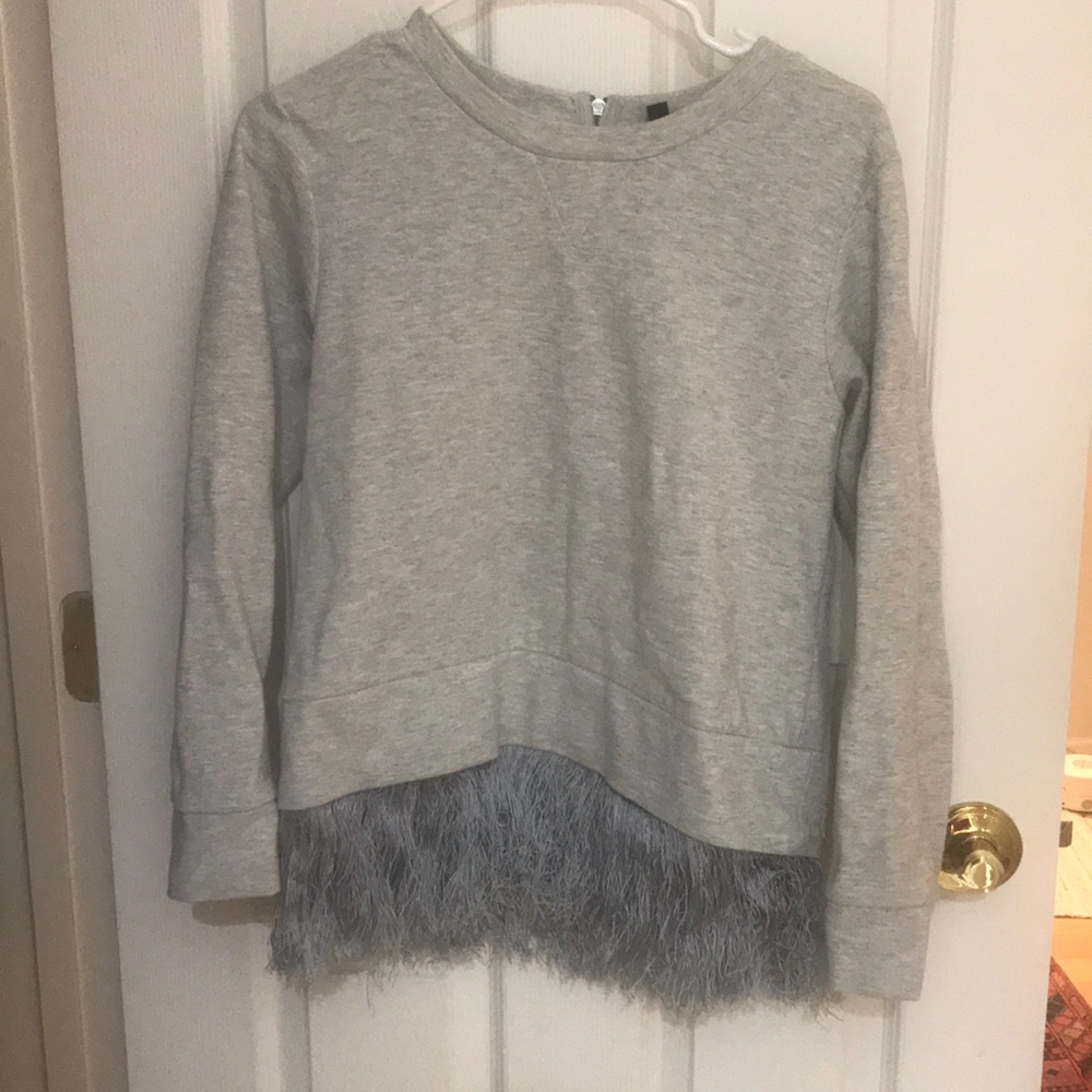 J. Crew fringe zipper back sweatshirt